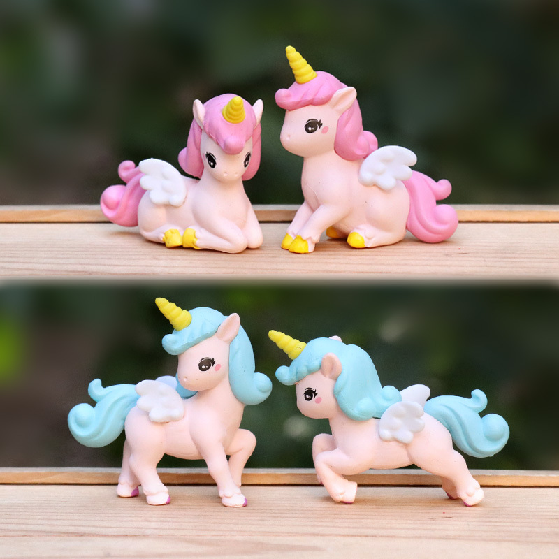 Model Kit Unicorn - 4 szt./zestaw Anime Jednorożec Wersja Q